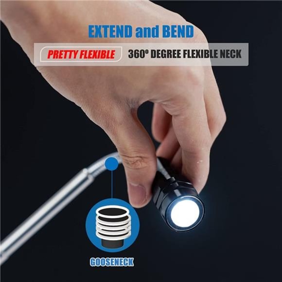 Extendable Magnetic Flashlight with Telescoping Magnet Pickup Tool-Cool Gadgets - Picture 7 of 7